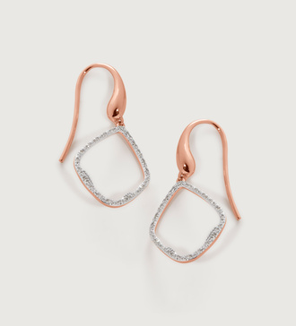 Rose Gold Vermeil Riva Diamond Hoop Earrings - Diamond - Monica Vinader