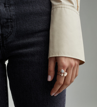 Alternate view of Rose Gold Vermeil Nura Pebble Cluster Diamond Ring - Diamond - Monica Vinader