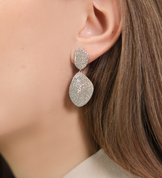 Alternate view of Rose Gold Vermeil Nura Double Teardrop Cocktail Earrings - Diamond - Monica Vinader