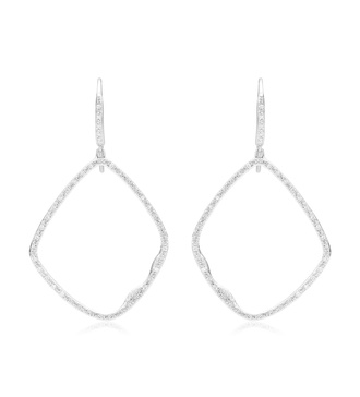 Sterling Silver Riva Large Hoop Cocktail Diamond Earrings - Diamond - Monica Vinader