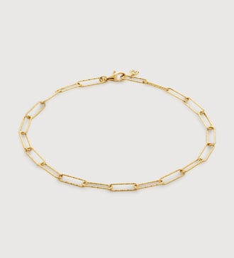 Gold Vermeil Alta Textured Mini Chain Bracelet - Monica Vinader