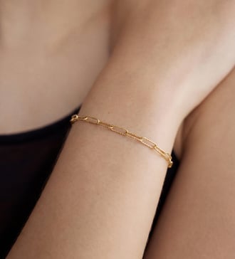 Alternate view of Gold Vermeil MV Alta™ Textured Mini Chain Bracelet - Monica Vinader