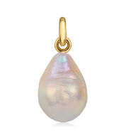 Gold Vermeil Nura Baroque Pearl Pendant Charm - Pearl - Monica Vinader