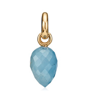 Gold Vermeil Fiji Bud Gemstone Pendant Charm - Aquamarine - Monica Vinader