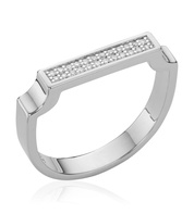 Sterling Silver Signature Diamond Ring - Diamond - Monica Vinader