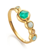 Gold Vermeil Siren Tonal Half Eternity Ring - Mix - Monica Vinader