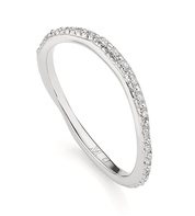 Sterling Silver Riva Wave Eternity Diamond Ring - Diamond - Monica Vinader