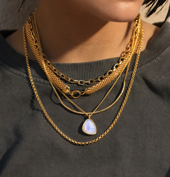 Deia Gemstone Pendant in 18ct Gold 