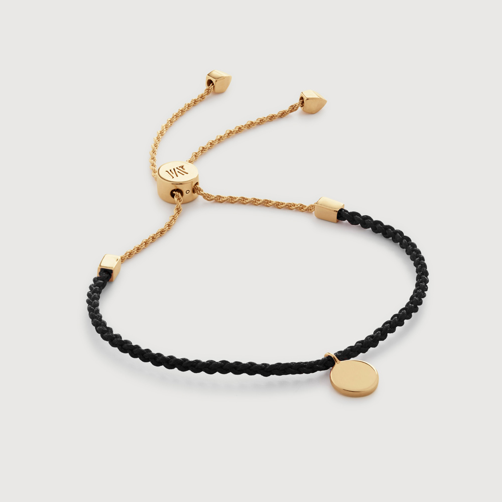 Shop Monica Vinader Gold Linear Disc Friendship Bracelet