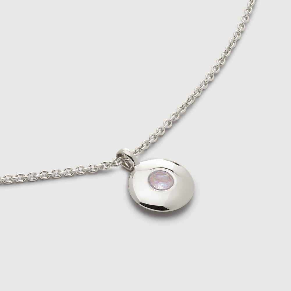 Monica Vinader Sterling Silver June Birthstone Chain Necklace Moonstone