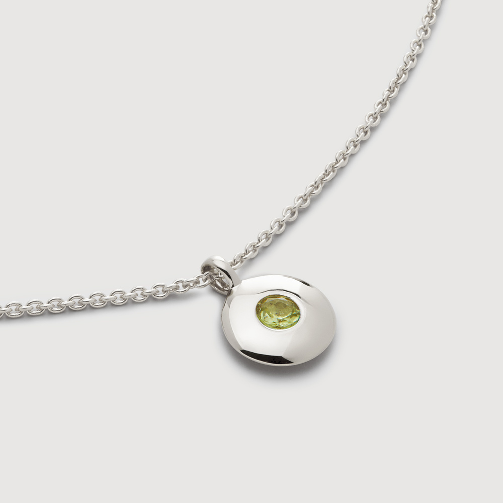 Shop Monica Vinader Sterling Silver August Birthstone Necklace Adjustable 41-46cm/16-18' Peridot