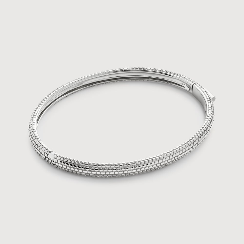 Monica Vinader Sterling Silver Heirloom Bangle In Silver