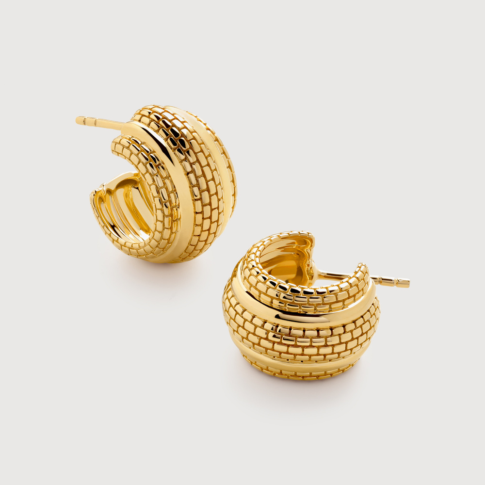 Monica Vinader Gold Heirloom Bold Small Hoop Earrings In Gold