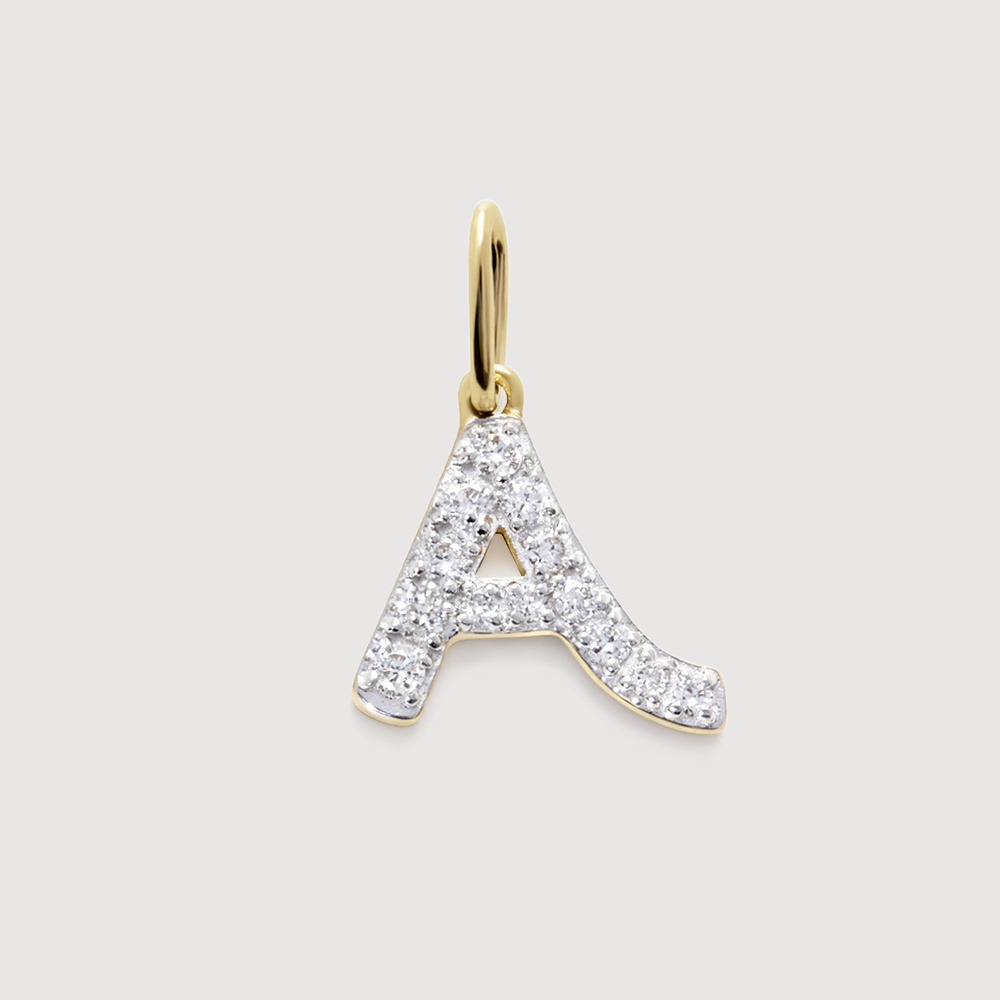 Monica Vinader Gold Diamond Initial A Pendant Lab Grown Diamond In 14k Solid Gold