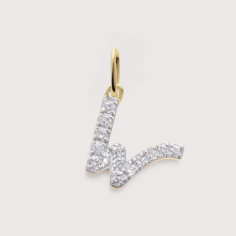 Monica Vinader Gold Diamond Initial W Pendant Lab Grown Diamond In 14k Solid Gold