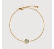 Gold Vermeil Odyssey Fine Chain Bracelet - Aquamarine - Monica Vinader