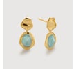 Gold Vermeil Odyssey Gemstone Small Drop Earrings - Aquamarine - Monica Vinader