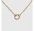 Gold Vermeil Oval Link Chain Charm Necklace - Monica Vinader