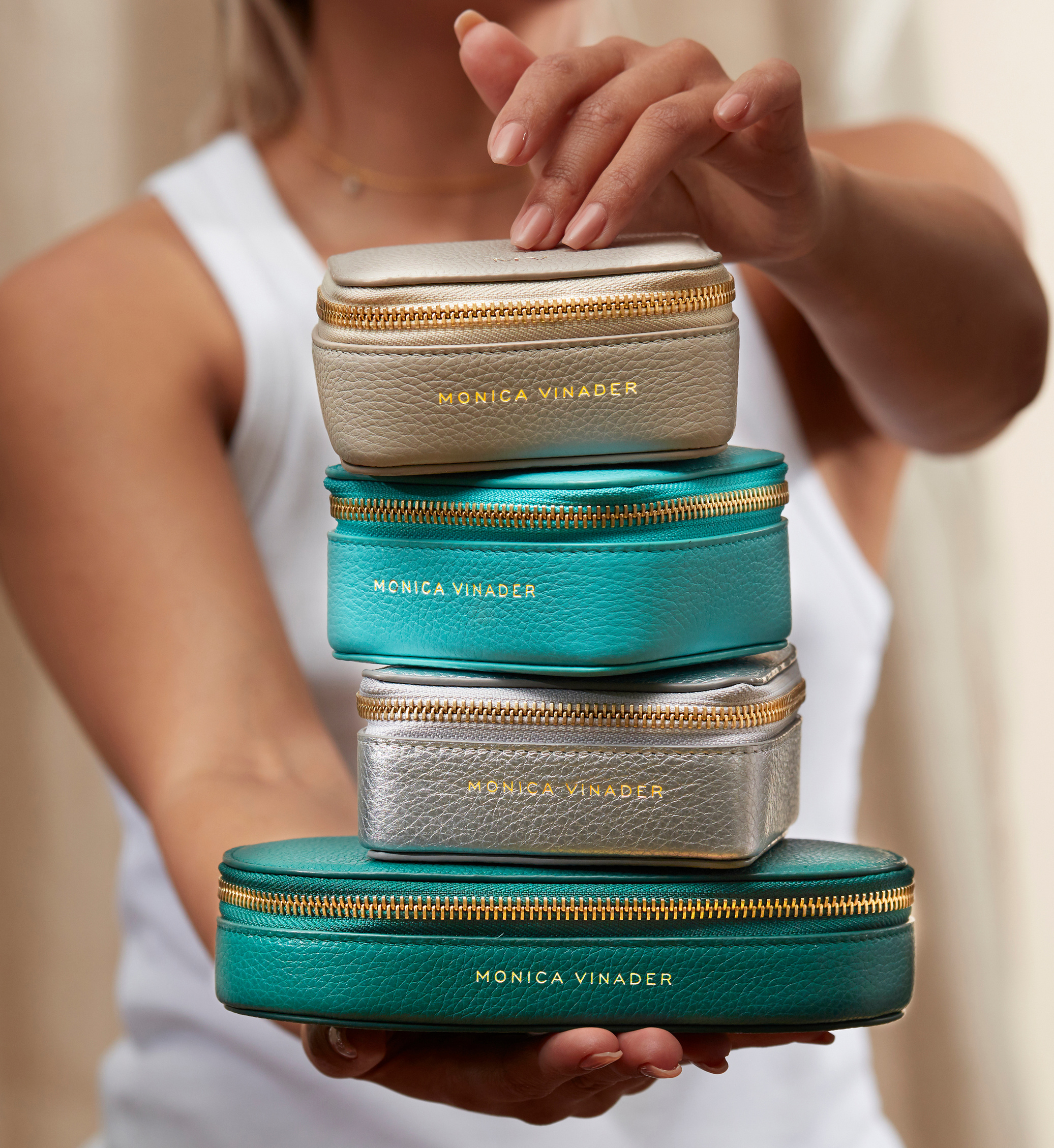 Leather Oval Trinket Box in Leather Jewellery by Monica Vinader