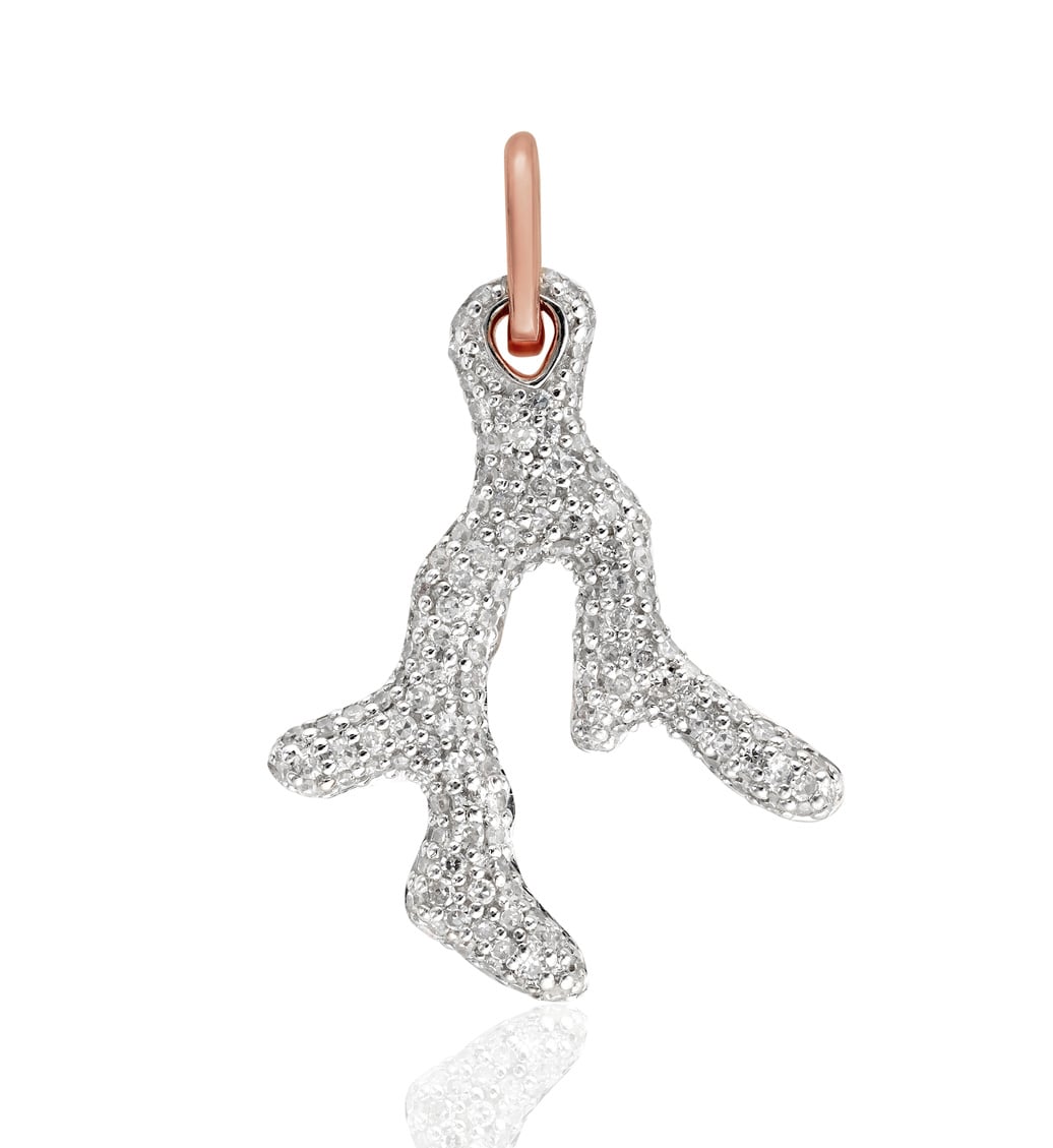 Nura Large Reef Diamond Pendant Charm in 18ct Rose Gold  display picture 1