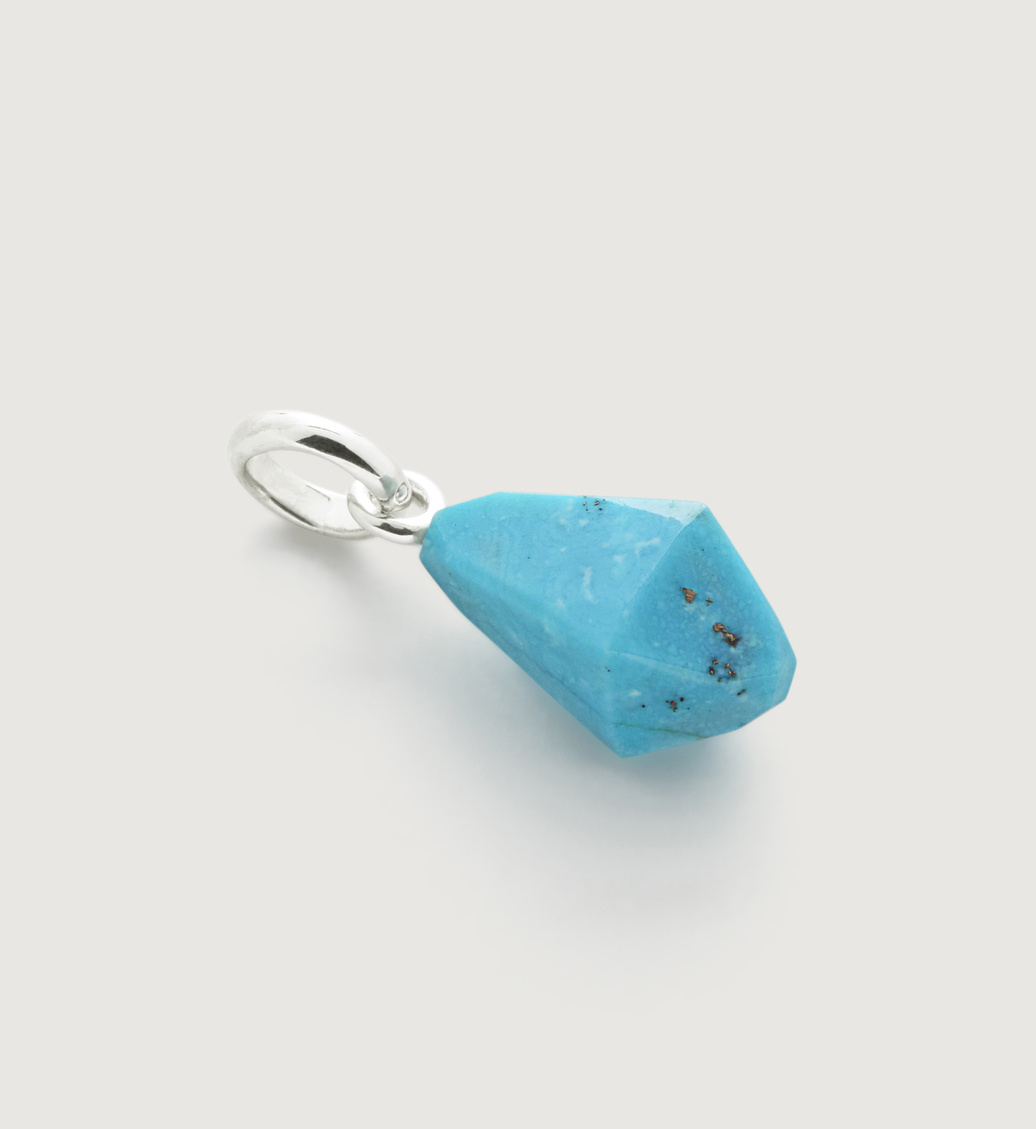 Sterling Silver Doina Gemstone Pendant Charm - Turquoise - Monica Vinader
