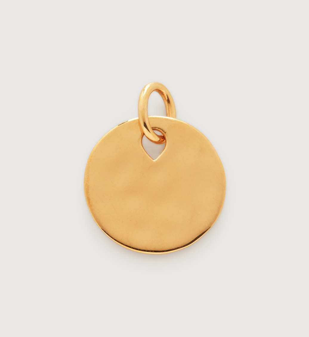 Gold Vermeil Ziggy Round Pendant Charm - Monica Vinader