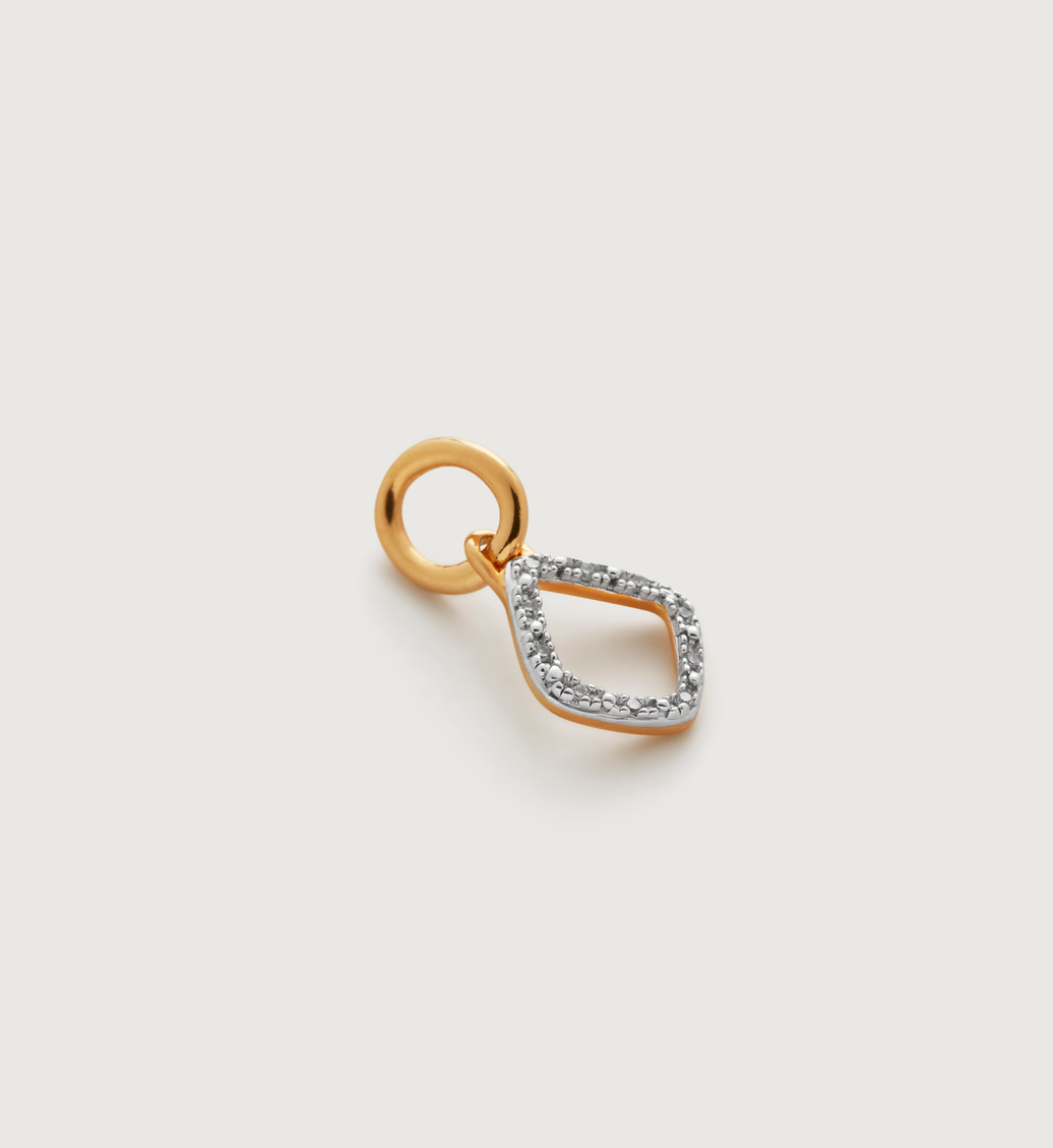 Gold Vermeil Riva Mini Kite Diamond Pendant Charm - Diamond - Monica Vinader