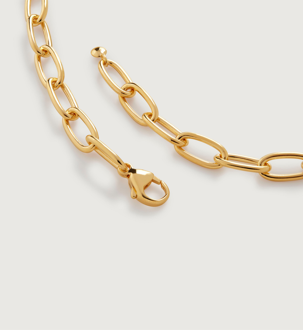 ID Necklace Adjustable 46cm/18' in 18k Gold Vermeil on Sterling