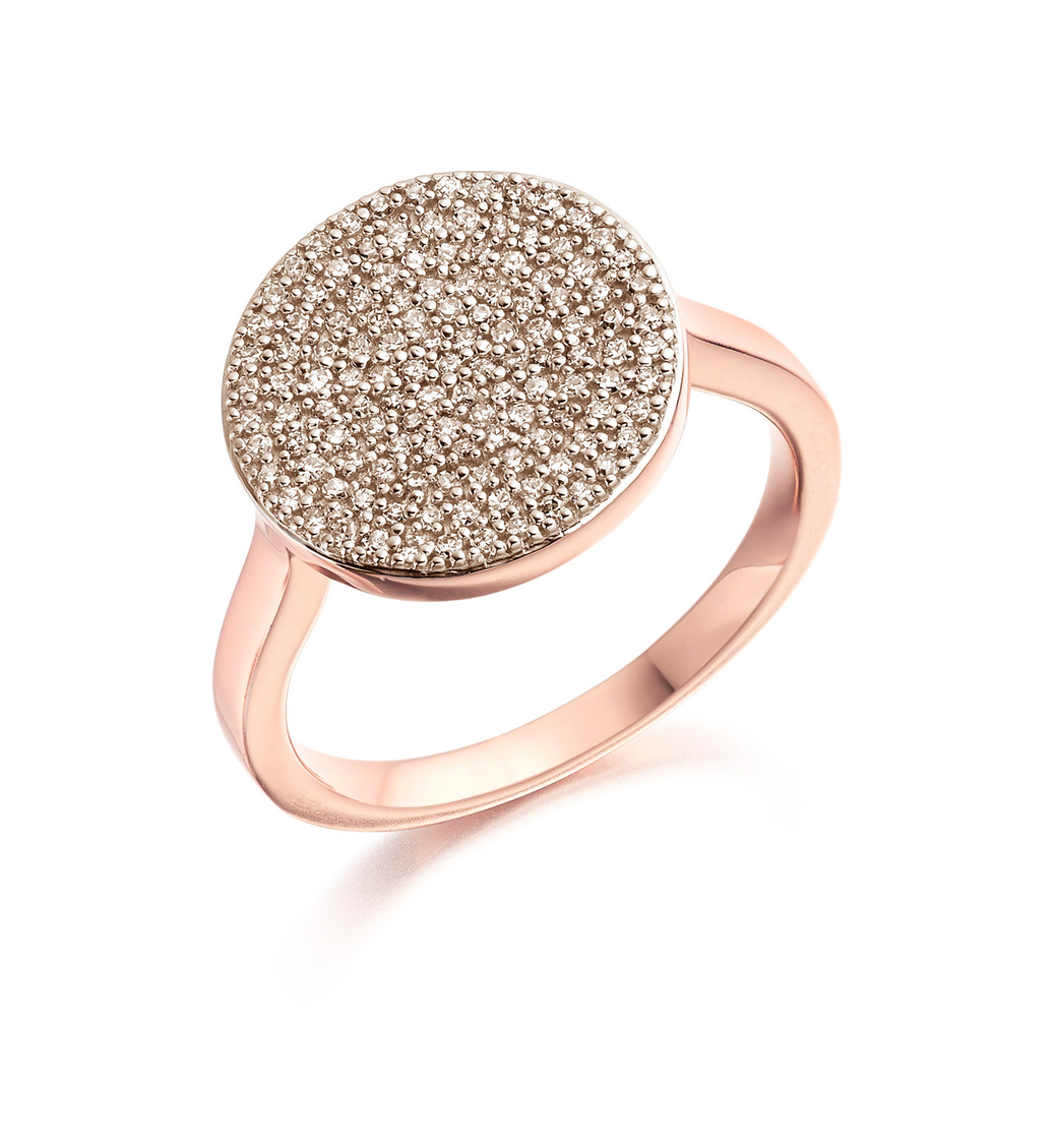 Ava Disc Ring in 18ct Rose Gold Vermeil On Sterling Silver and