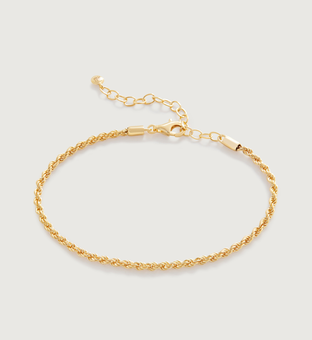 Gold Vermeil Rope Chain Bracelet - Rope Chain Bracelet - Monica Vinader