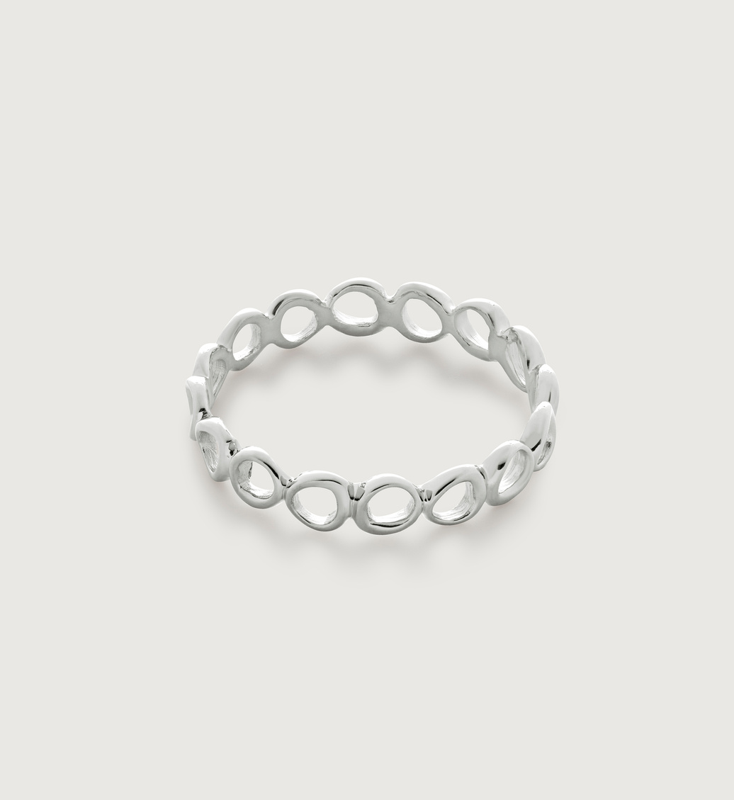 Sterling Silver Nura Open Stacking Ring - Monica Vinader