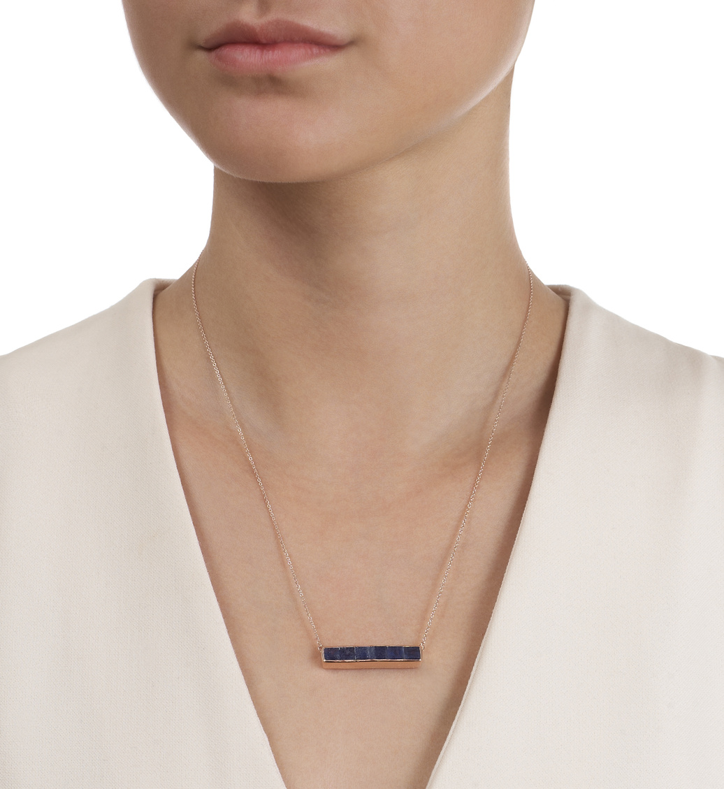 Rose Gold Vermeil Baja Precious Necklace - Blue Sapphire