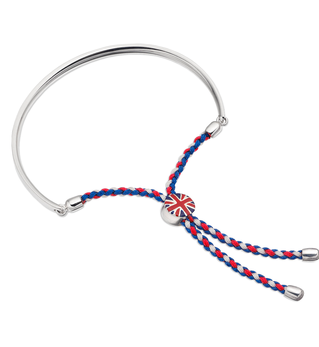 Sterling Silver Jubilee Fiji Bracelet - Red White Blue - Monica Vinader