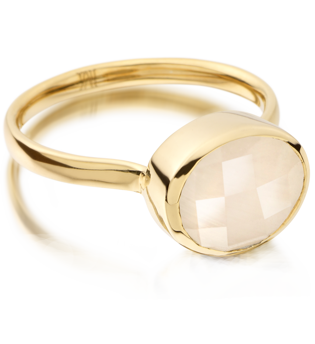 Gold Vermeil Candy Oval Ring - Moonstone - Monica Vinader