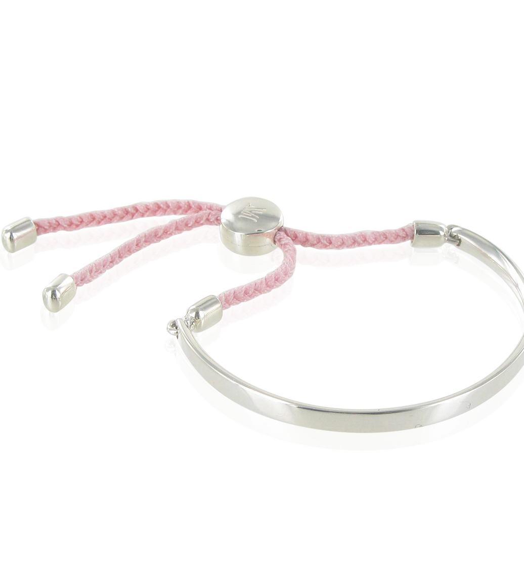 Sterling Silver Mini Fiji Bracelet (small size) - Pink - Smile - Monica Vinader