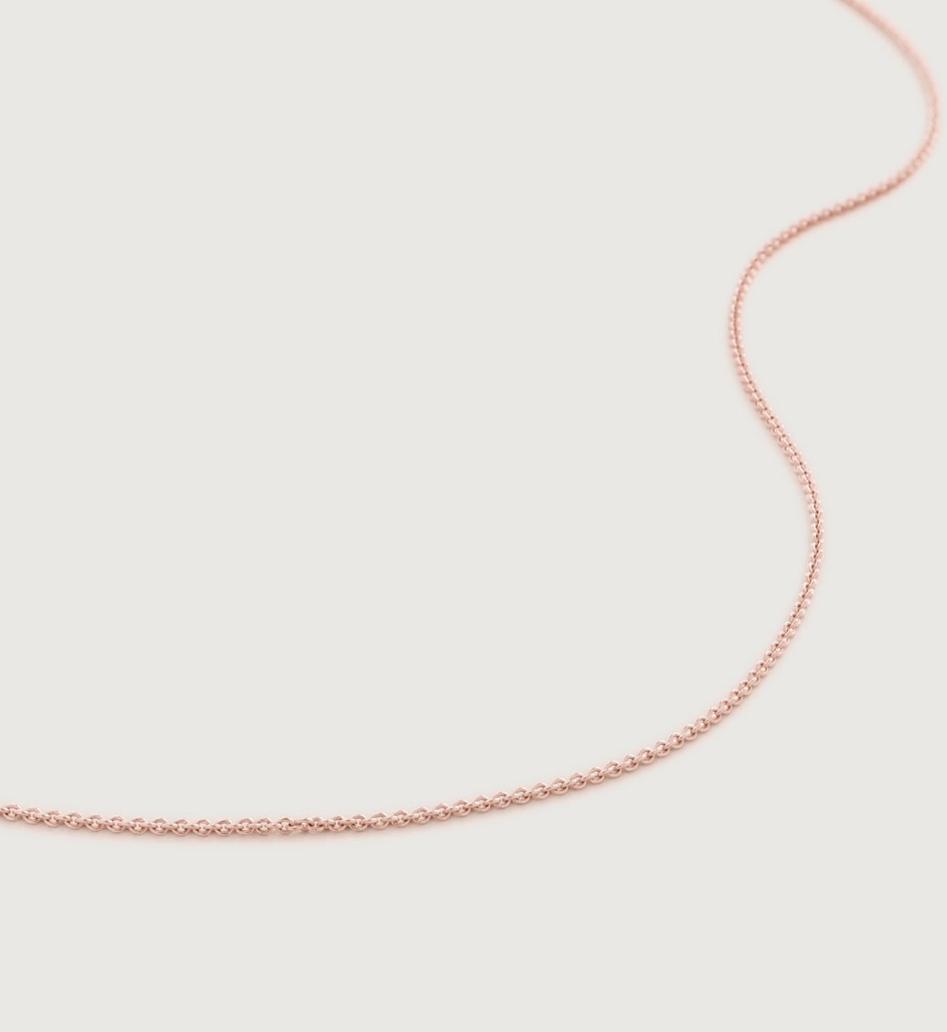 Rose Gold Vermeil Fine Chain Necklace Adjustable 43cm/17" - Monica Vinader