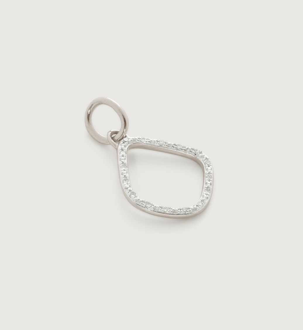 Sterling Silver Riva Kite Diamond Pendant Charm - Diamond - Monica Vinader