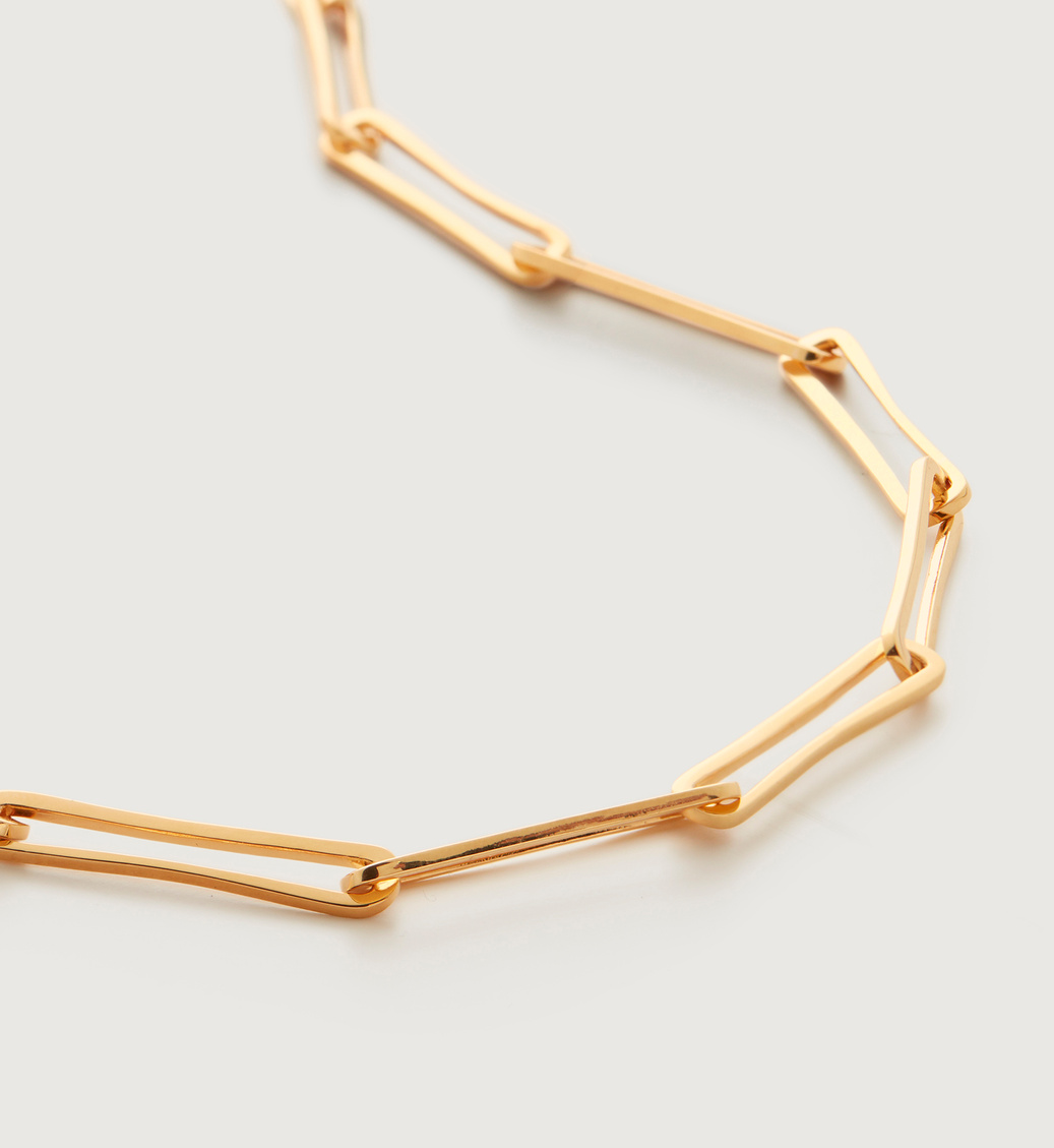 Gold Vermeil Alta Long Link Necklace adjustable 56cm/22" - Monica Vinader