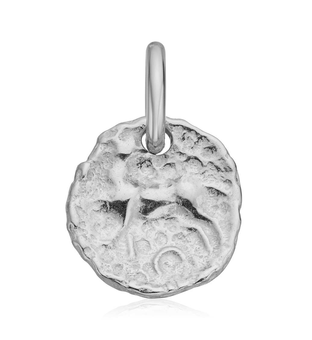 Sterling Silver Siren Small Coin Pendant Charm - Monica Vinader
