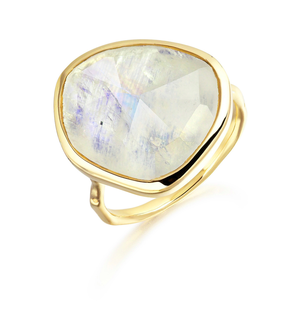 Gold Vermeil Siren Ring - Moonstone - Monica Vinader