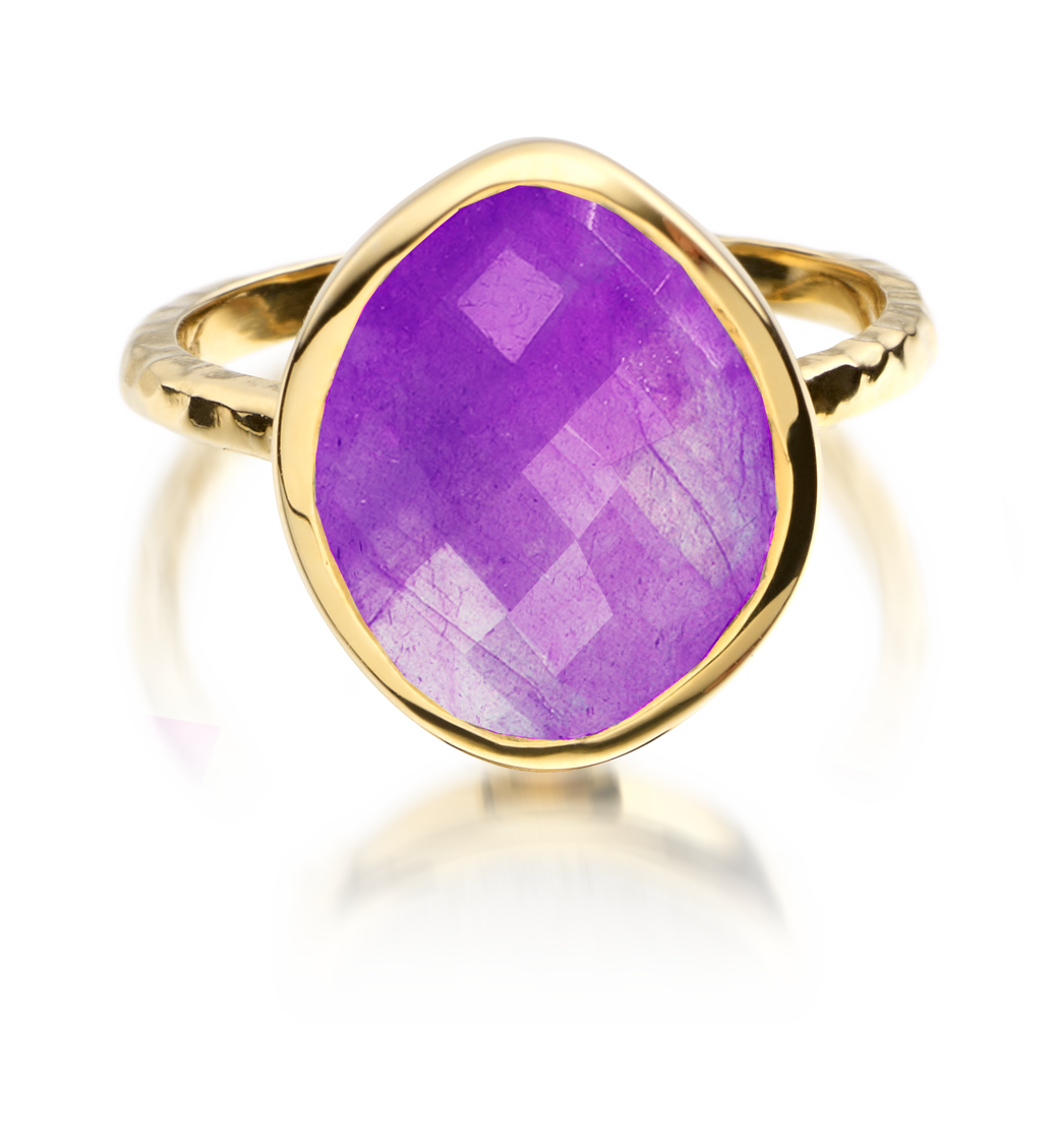 Gold Vermeil Nugget Ring - Small - Amethyst - Monica Vinader
