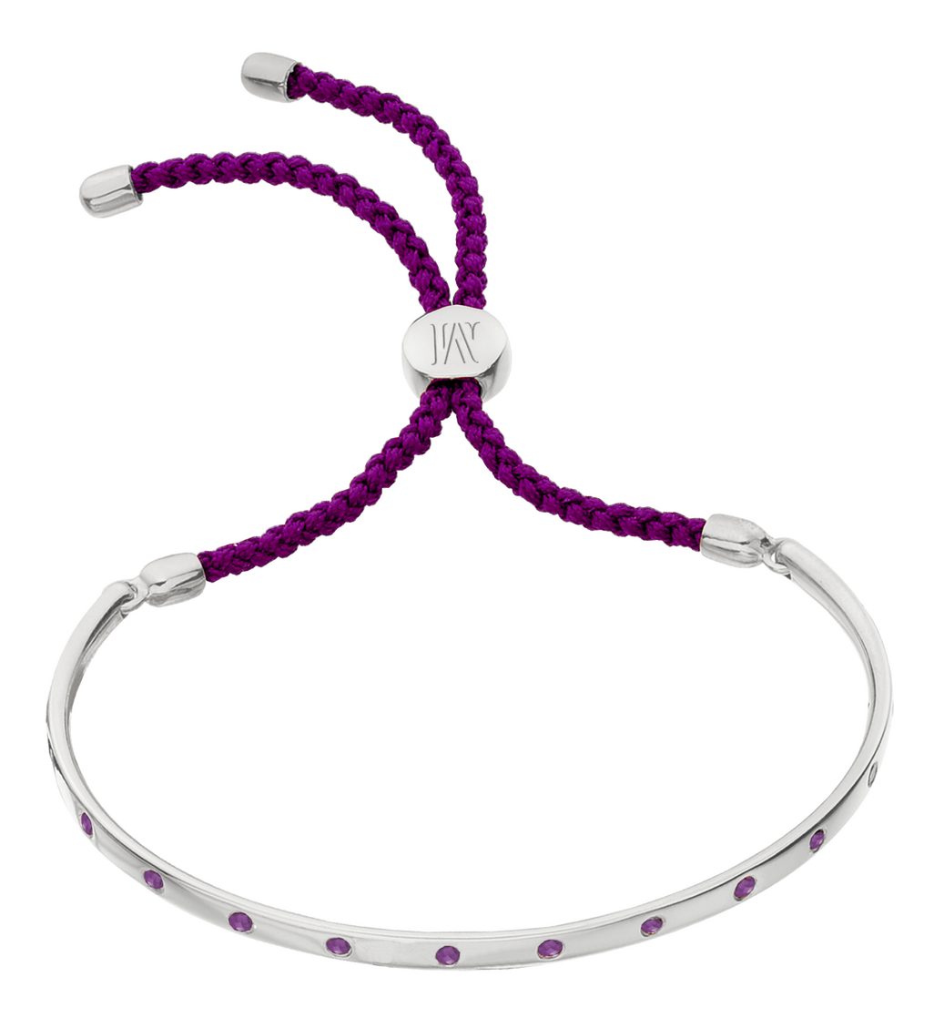 Sterling Silver Fiji Gem Bracelet - Purple - Spirituality - Monica Vinader