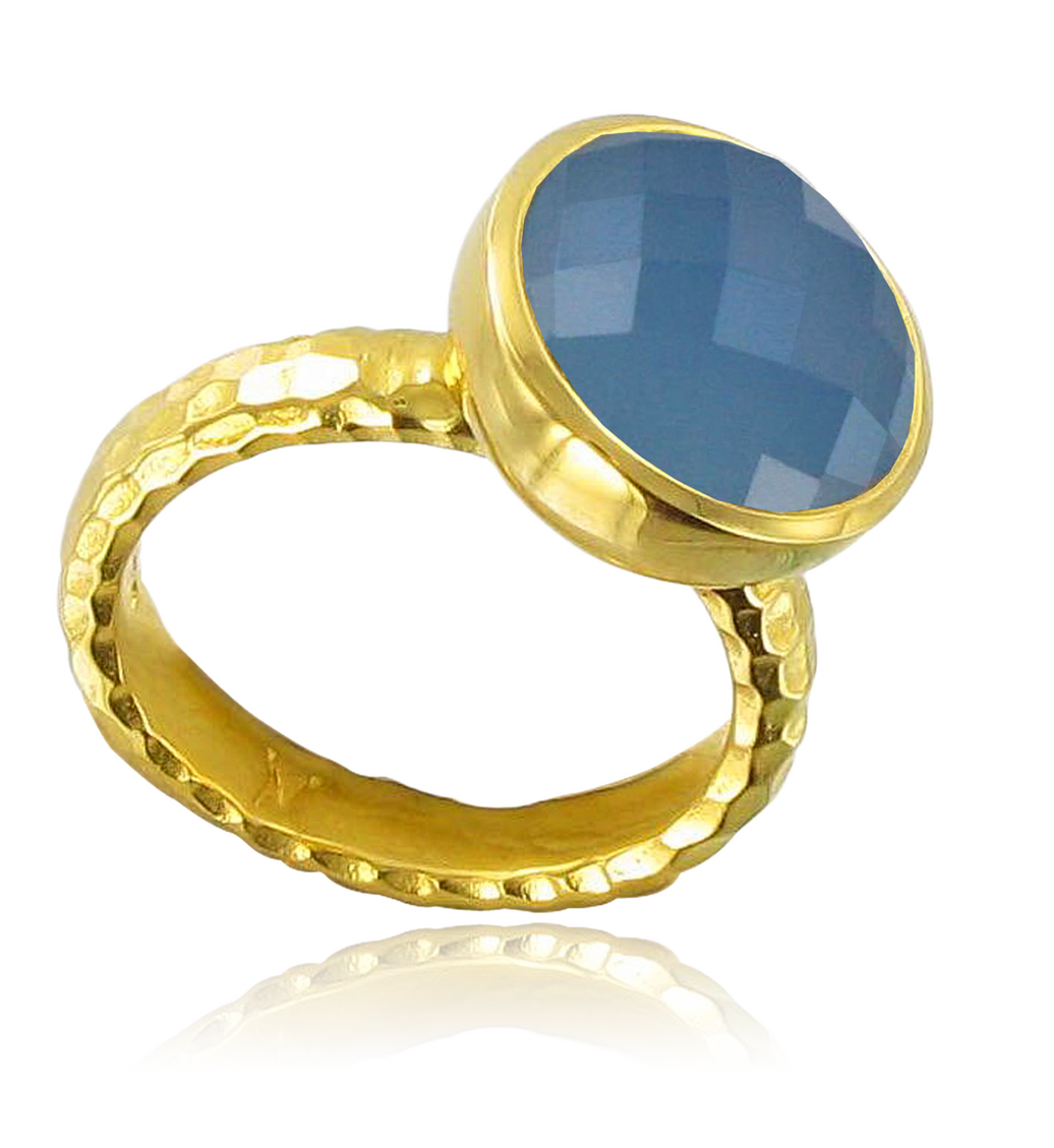 Gold Vermeil Medina Facet Ring - No Stone - Monica Vinader