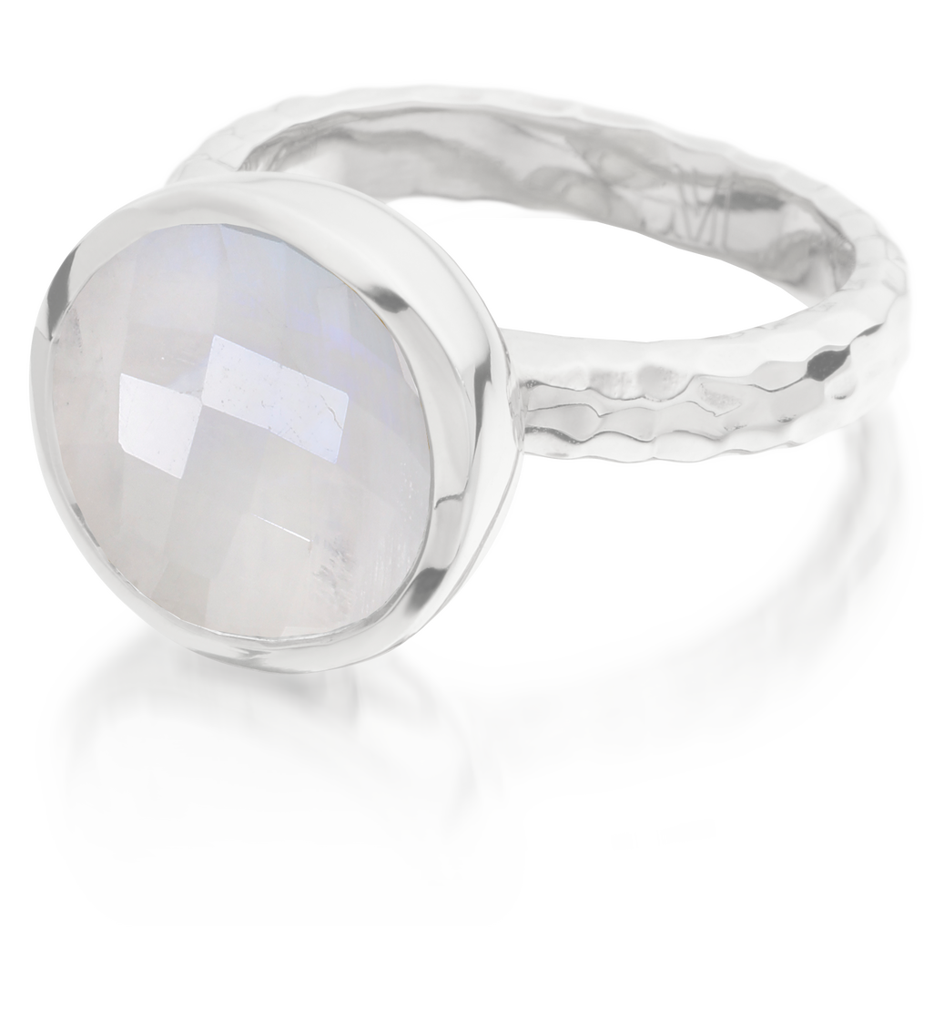 Sterling Silver Medina Facet Ring - Moonstone - Monica Vinader