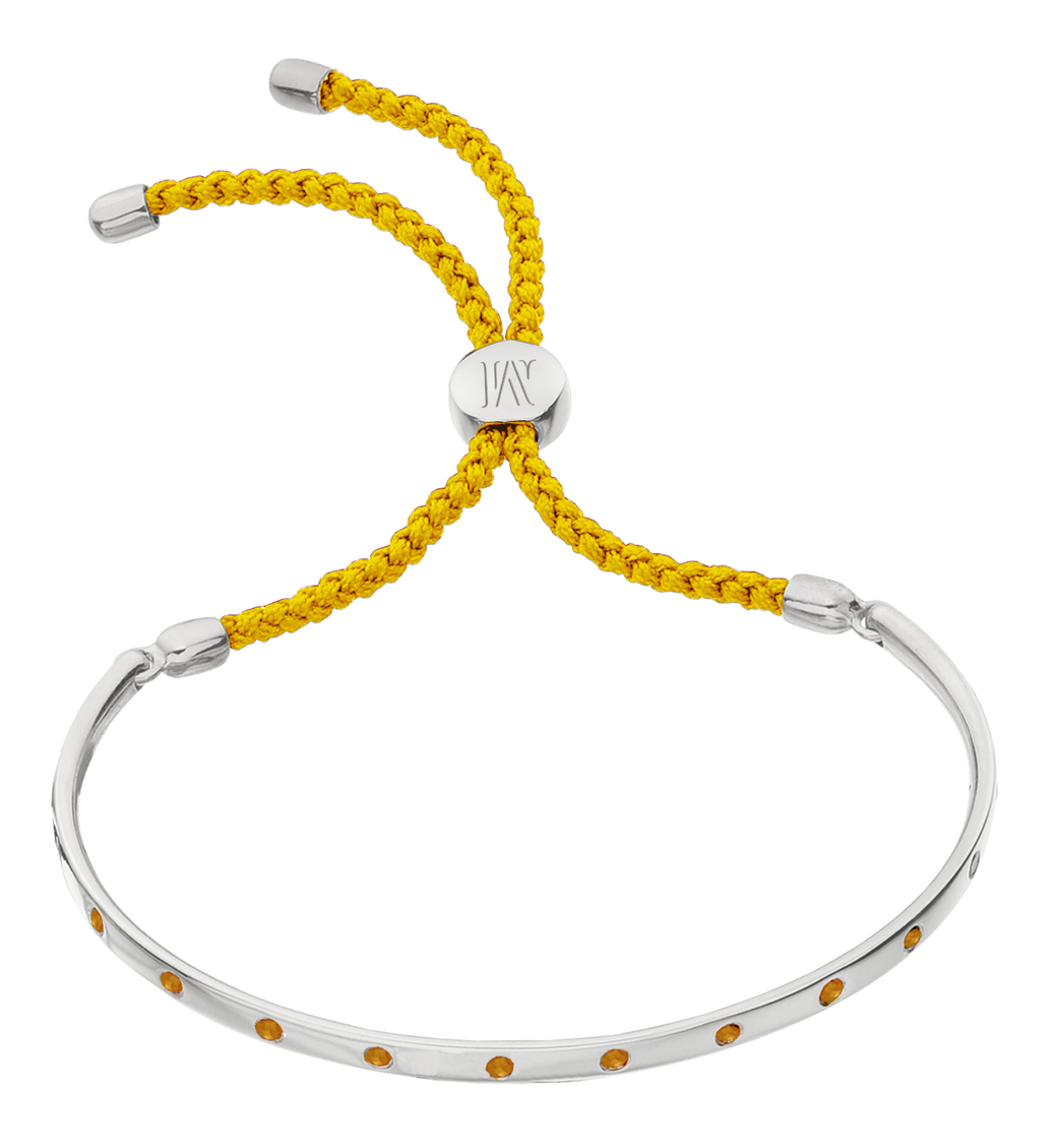 Sterling Silver Fiji Gem Bracelet - Orange - Joy - Monica Vinader
