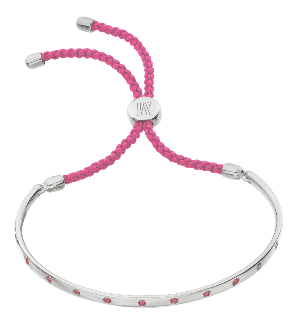 Sterling Silver Fiji Gem Bracelet - Serenity - Pink Sapphire - Monica Vinader