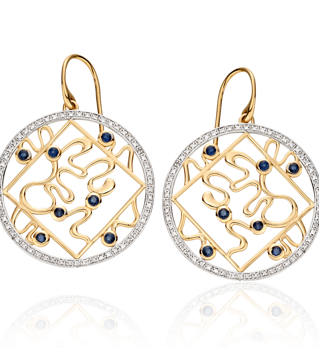 Lalit Earrings - Blue Sapphire - Monica Vinader
