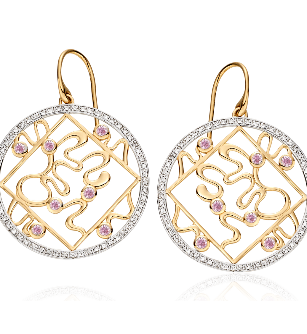 Lalit Earrings - Pink Sapphire - Monica Vinader