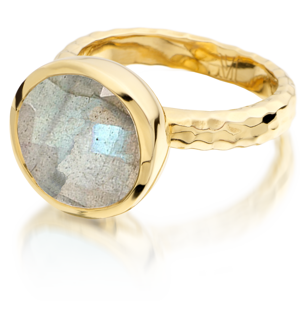 Gold Vermeil Medina Facet Ring - Labradorite - Monica Vinader