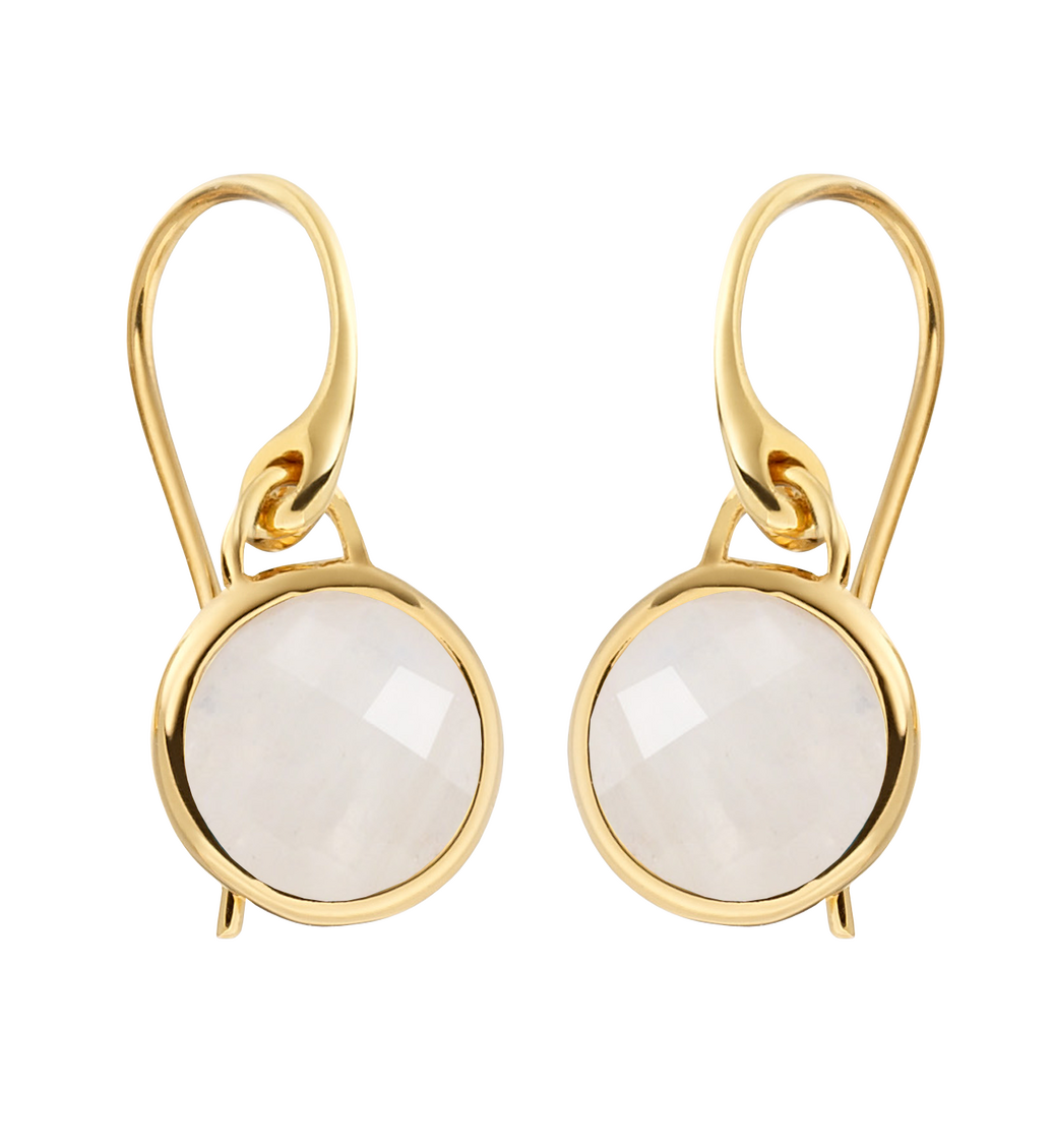 Gold Vermeil Mini Luna Earrings - Moonstone - Monica Vinader